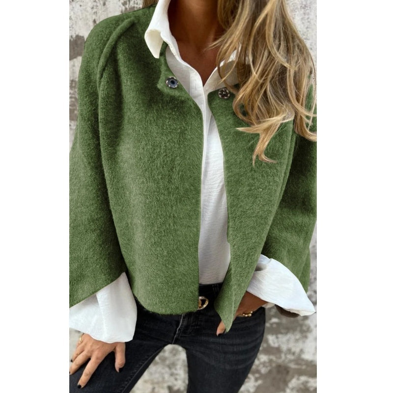 AVIERA – Cropped Dames Jas in Kasjmier Look | Luxe, Zacht & Trendy Herfststyle