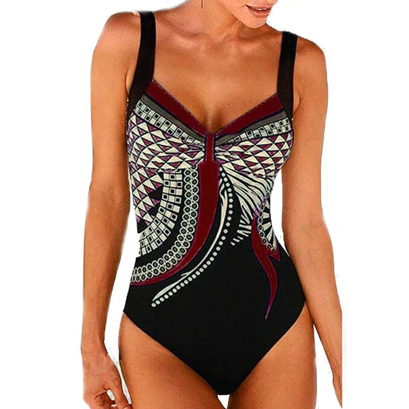 Dames Badpak Met Trendy Print - Flatterend Design En Ondersteunende Cups-2