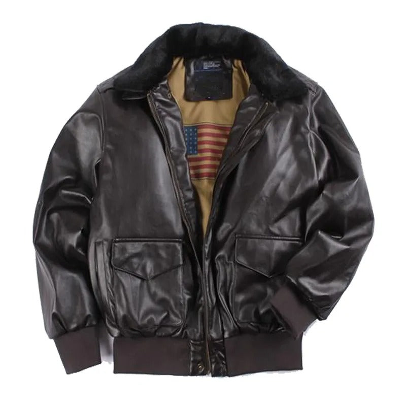 Neville Vintage Leren Motorjas Winterstijl voor Heren 1