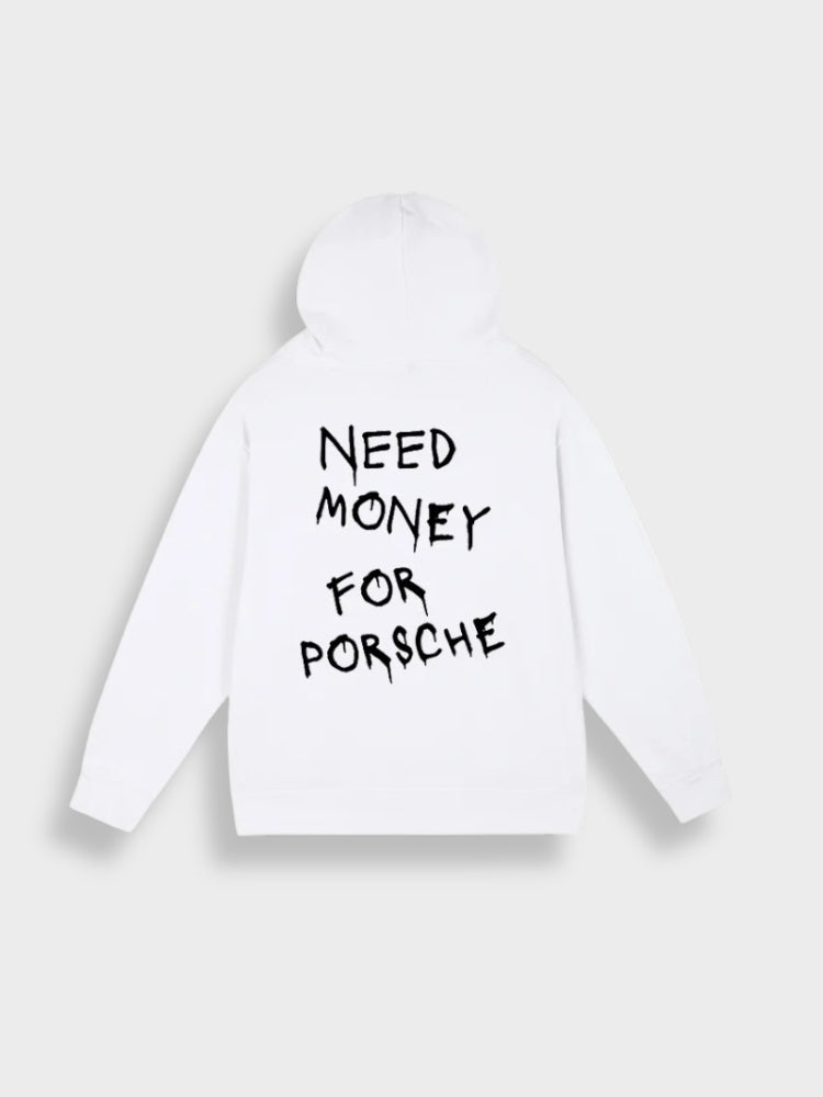 PORSJA – Hai bisogno di soldi per la felpa con cappuccio Porsche | Felpa con cappuccio streetwear alla moda