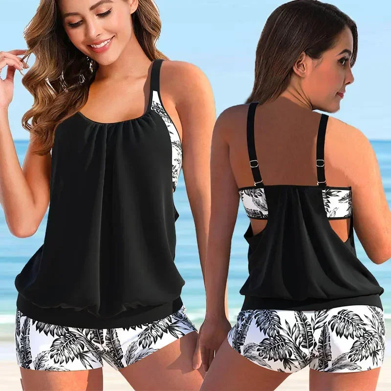 Dames Tankini Set Bloemenprint Racerback Stijl-2