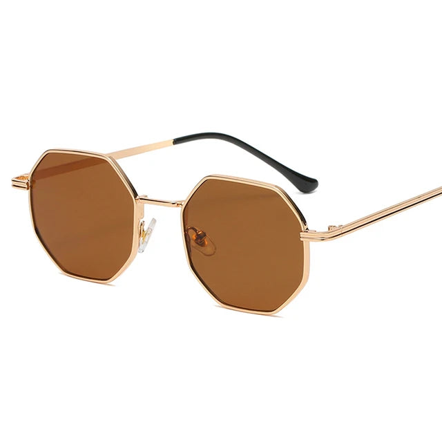 Leila Retro Polygon Zonnebril Dames - Stedelijke Flair Fashion-1