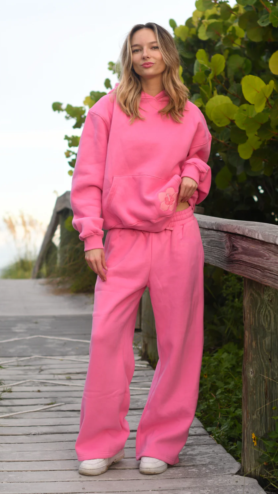 SET ROSE FLORA – Tuta da allenamento da donna | Streetstyle accogliente e caldo per autunno e inverno