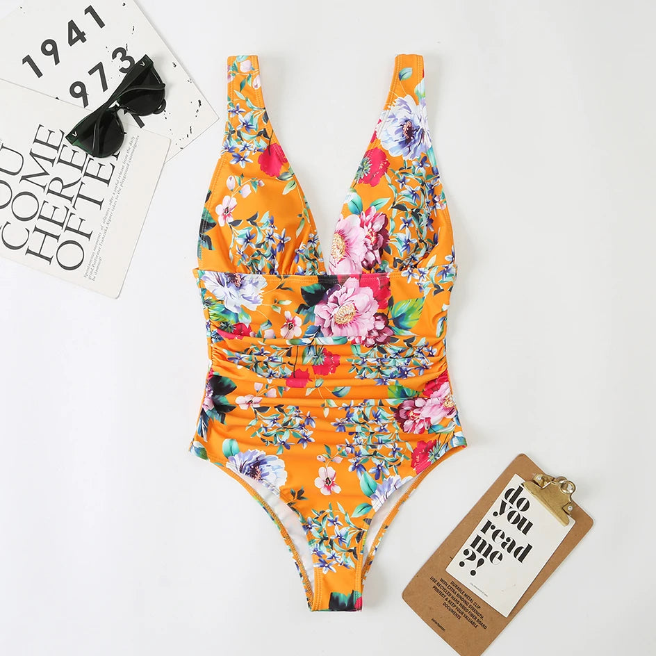 Variant image for Dames One-Piece Badpak Met Diepe V-hals Stijlvol voor Strand en Zwembad-5