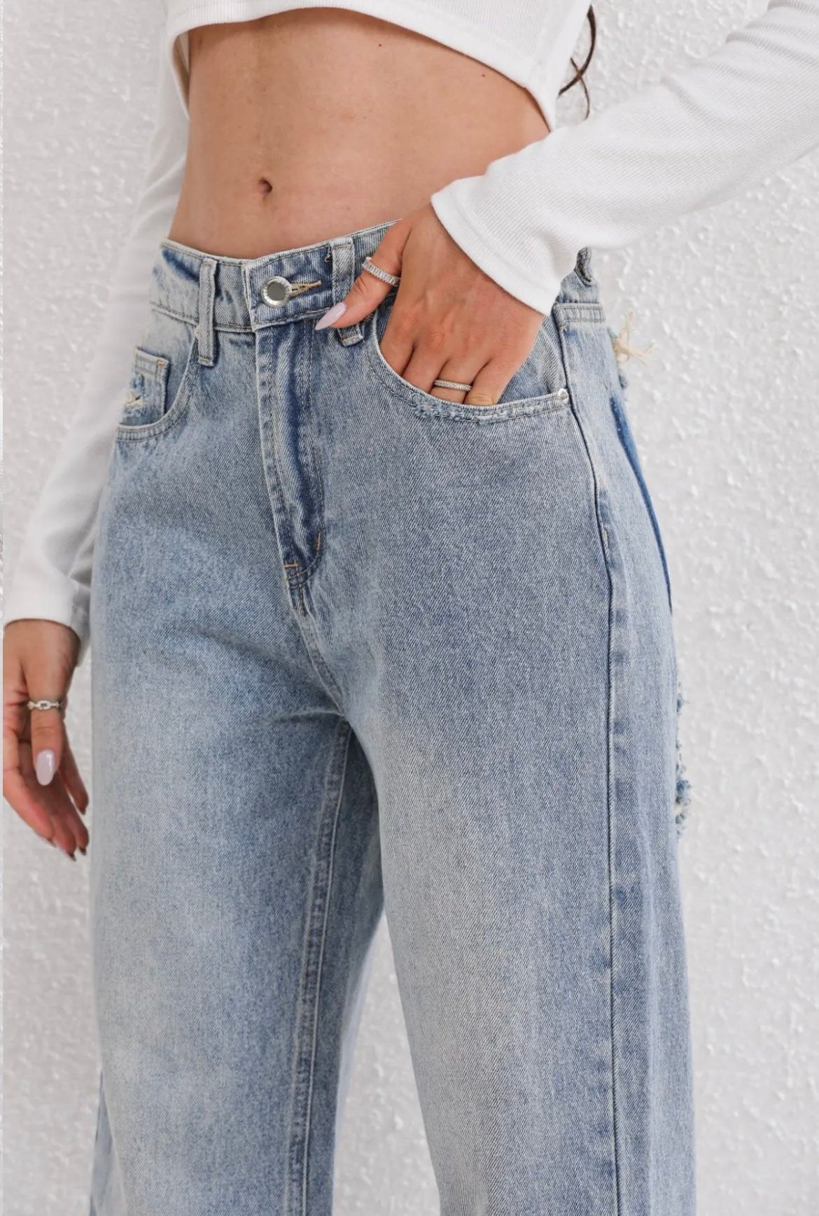 ZAAR - Straight Leg Jeans met Ripped Details