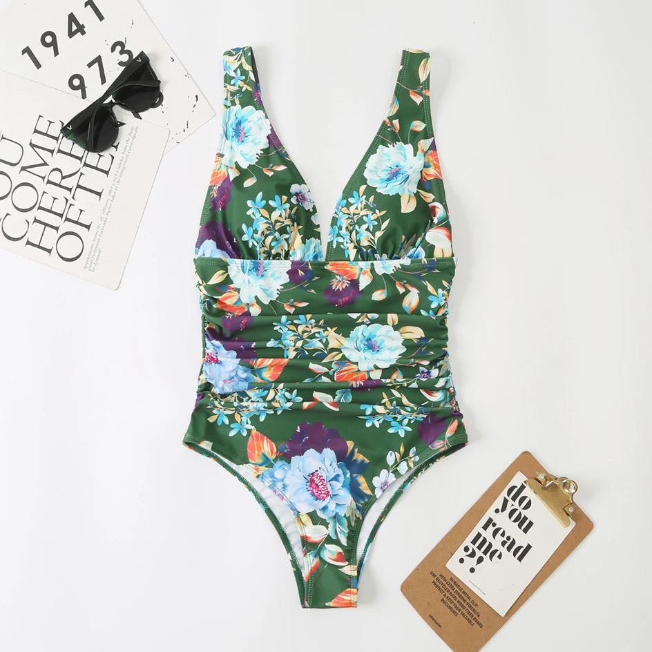 Variant image for Dames One-Piece Badpak Met Diepe V-hals Stijlvol voor Strand en Zwembad-17