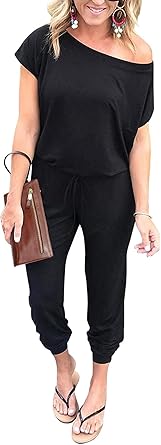 REYNA - Tuta da donna – Vestibilità ampia con scollo a barca e cintura in vita | Perfetta per l'estate e l'abbigliamento casual