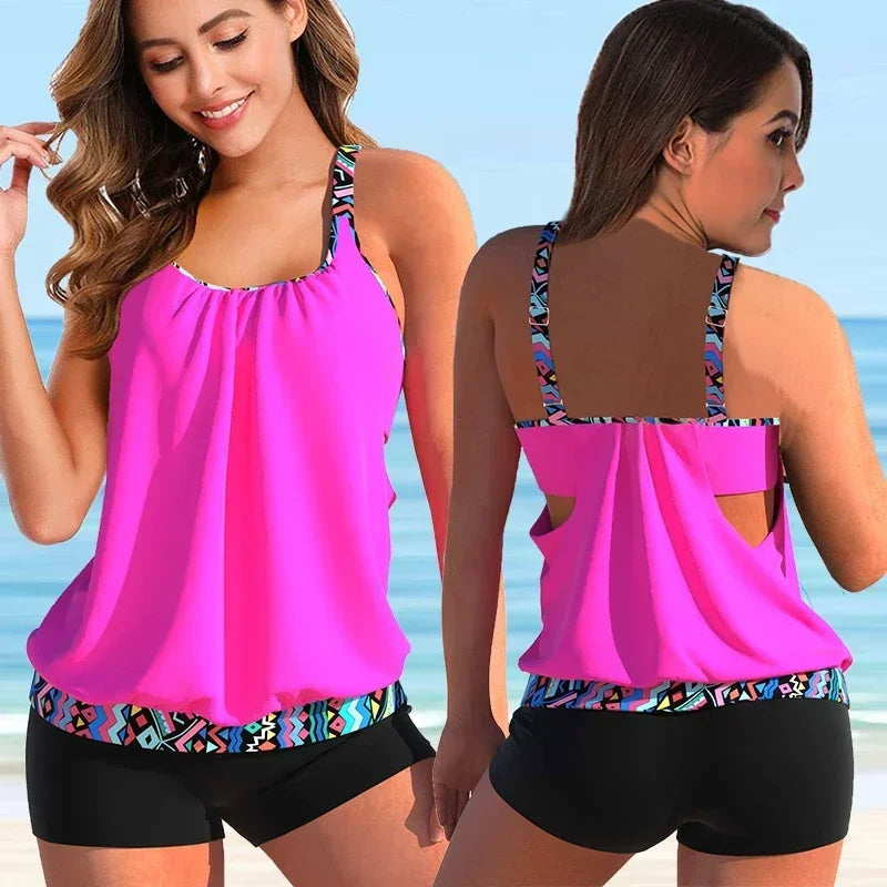 Dames Tankini Set Bloemenprint Racerback Stijl-6