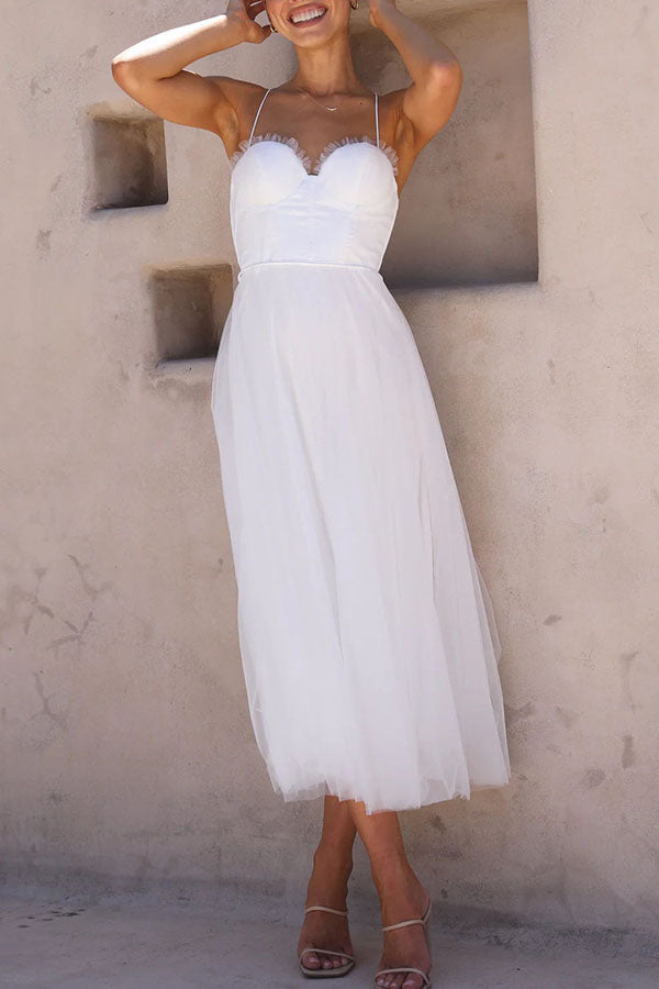 MOXI – Midi Jurk met Corset & Tule Rok | Romantisch & Feestelijk