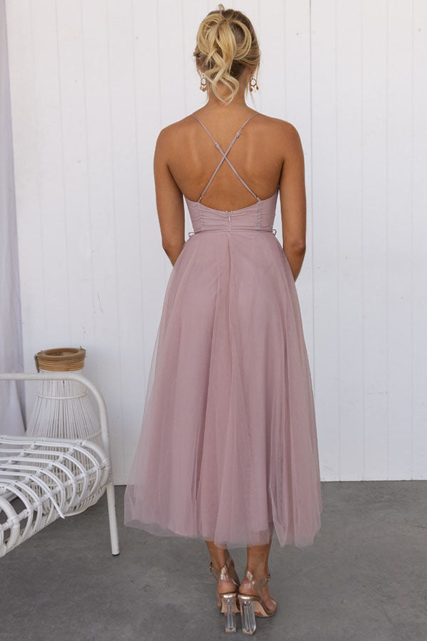 MOXI – Midi Jurk met Corset & Tule Rok | Romantisch & Feestelijk