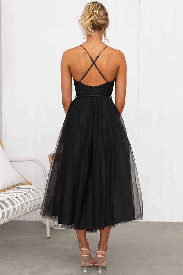 MOXI – Midi Jurk met Corset & Tule Rok | Romantisch & Feestelijk