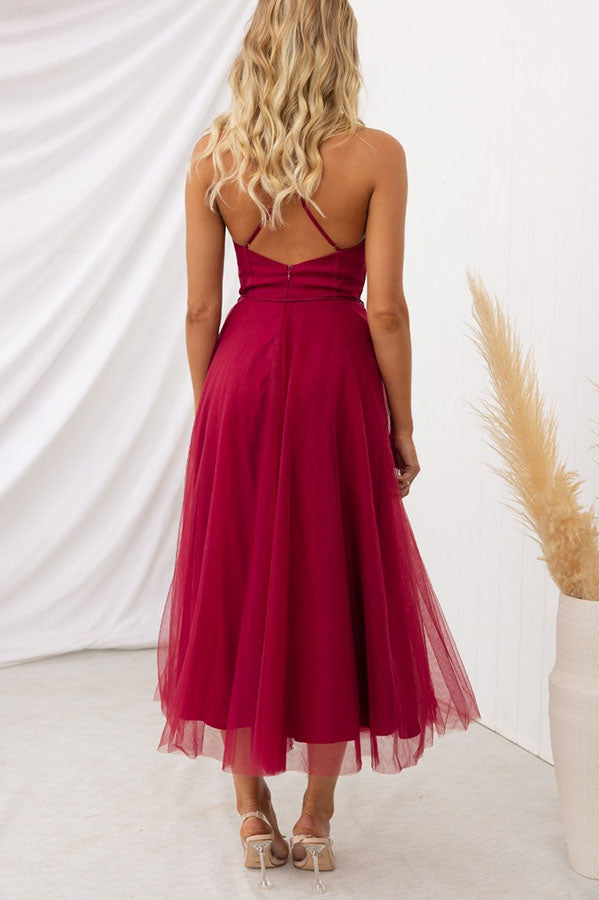 MOXI – Midi Jurk met Corset & Tule Rok | Romantisch & Feestelijk