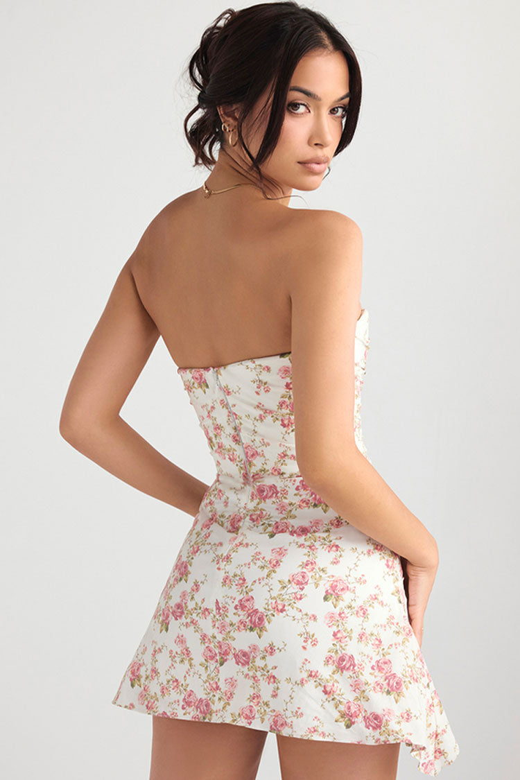 PAMI – Strapless Mini Jurk met Bloemenprint | Sexy & Zomers