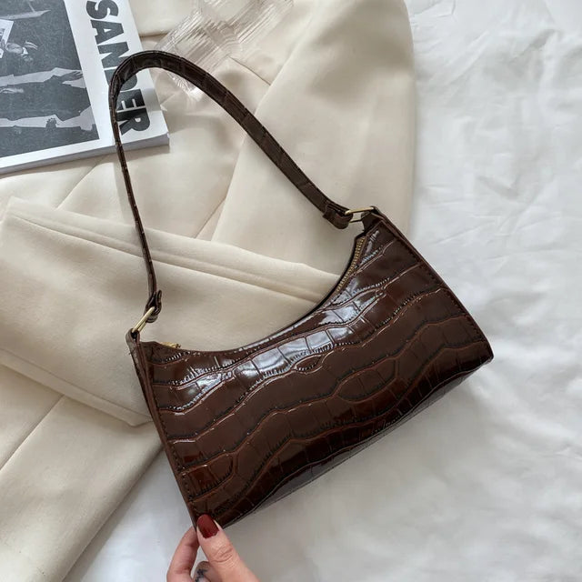 Variant image for Margot Leren Schoudertas Dames Retro Stijl Met Kettingaccenten-4