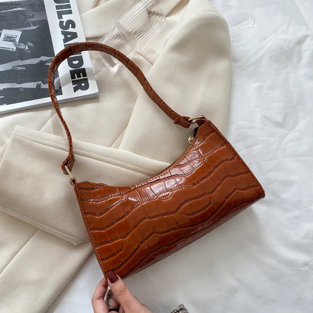 Variant image for Margot Leren Schoudertas Dames Retro Stijl Met Kettingaccenten-3