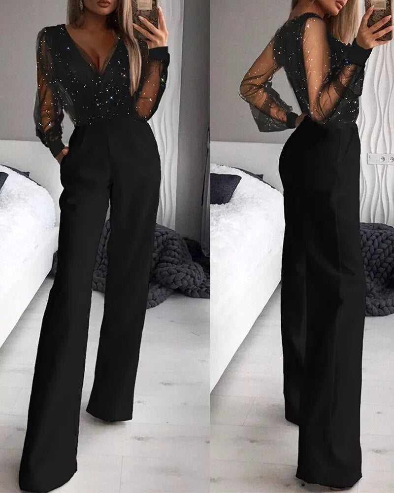 Variant image for Vrouwen Jumpsuit Zwart M Katoen Elegante Pasvorm-1