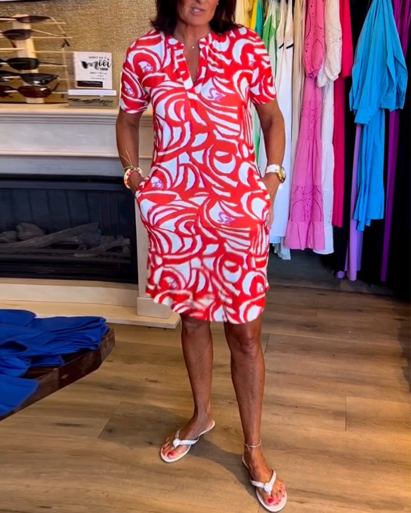 FABIOLA - Korte Mouwen Jurk voor Dames | Luchtig, Zomers & Met Speelse Print