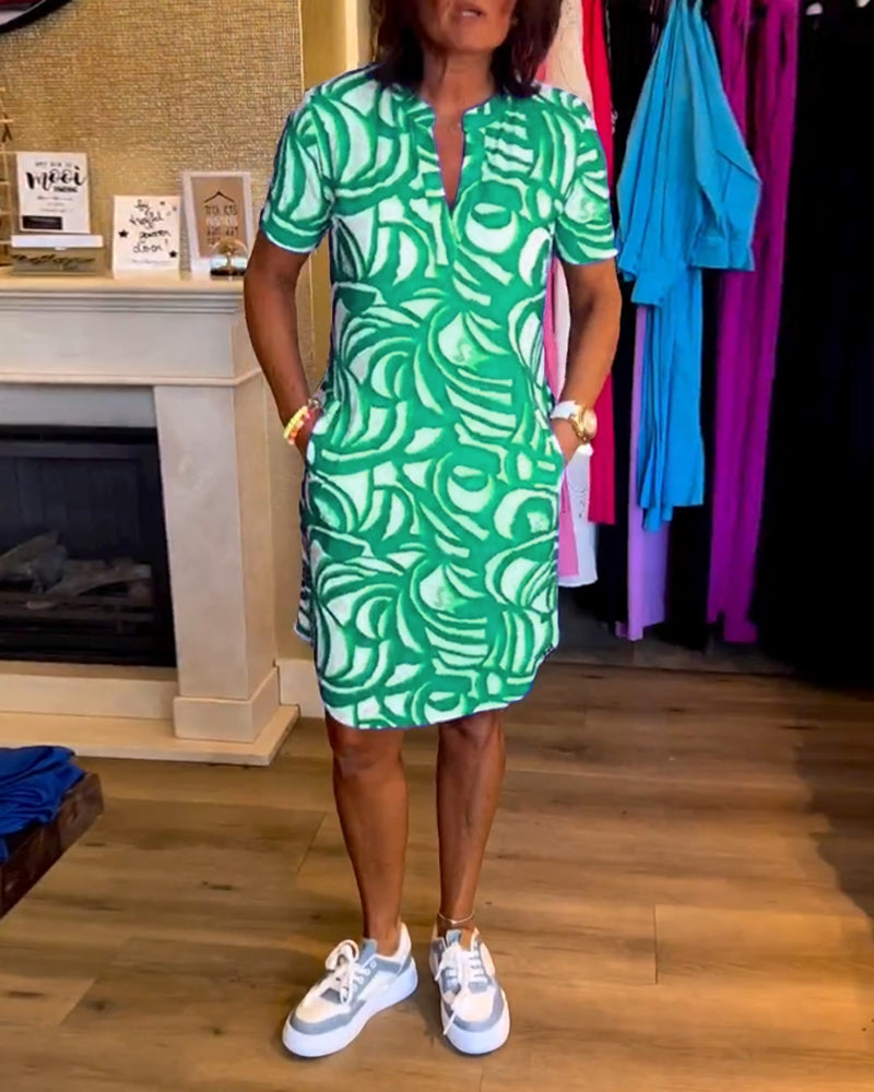 FABIOLA - Korte Mouwen Jurk voor Dames | Luchtig, Zomers & Met Speelse Print