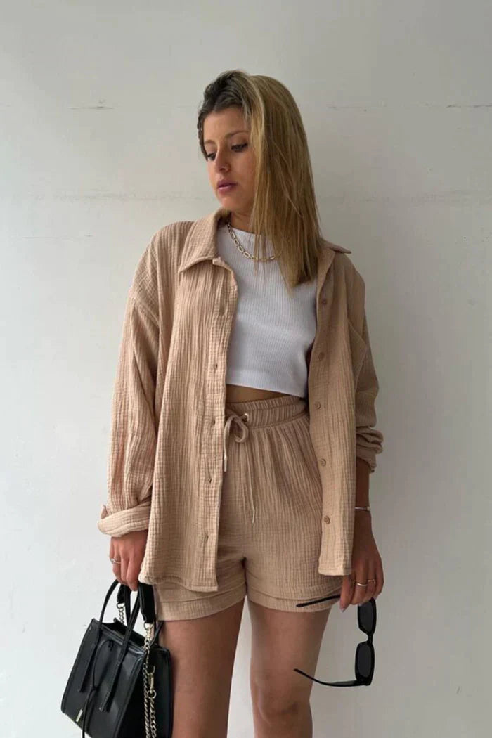 LINNÉA Co-ord Set Dames | Stijlvolle Loungewear Look voor Lente en Zomer