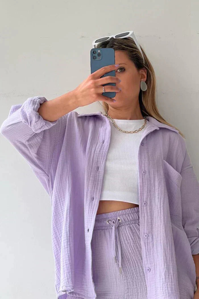 LINNÉA Co-ord Set Dames | Stijlvolle Loungewear Look voor Lente en Zomer