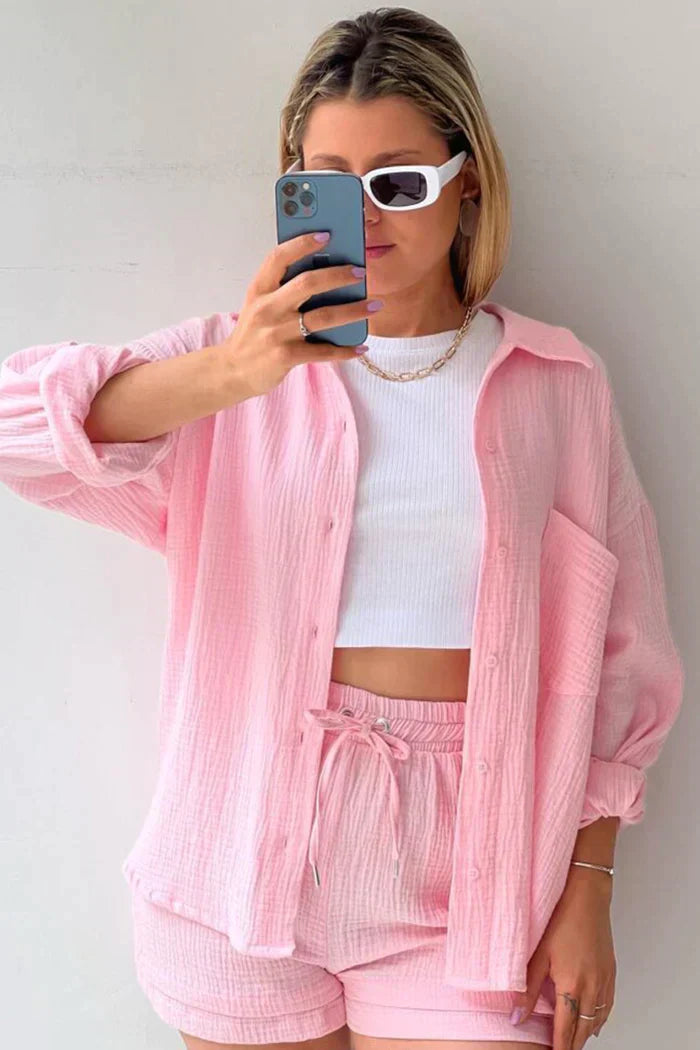 LINNÉA Co-ord Set Dames | Stijlvolle Loungewear Look voor Lente en Zomer