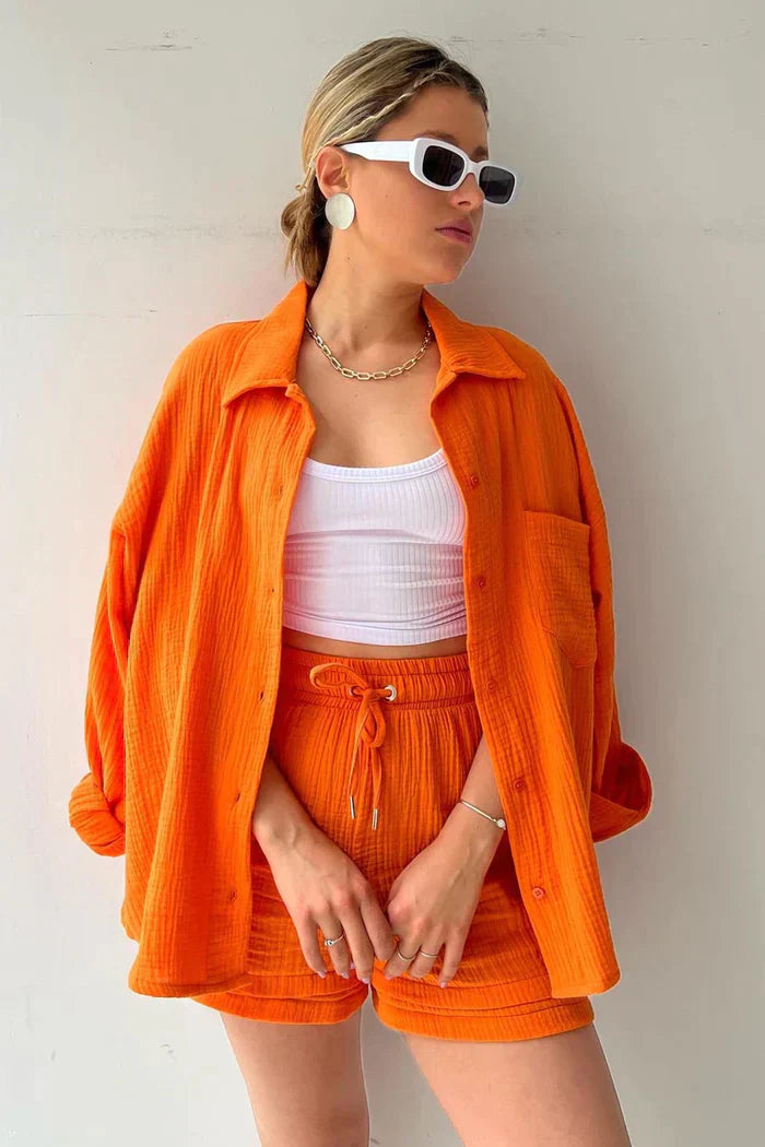 LINNÉA Co-ord Set Dames | Stijlvolle Loungewear Look voor Lente en Zomer