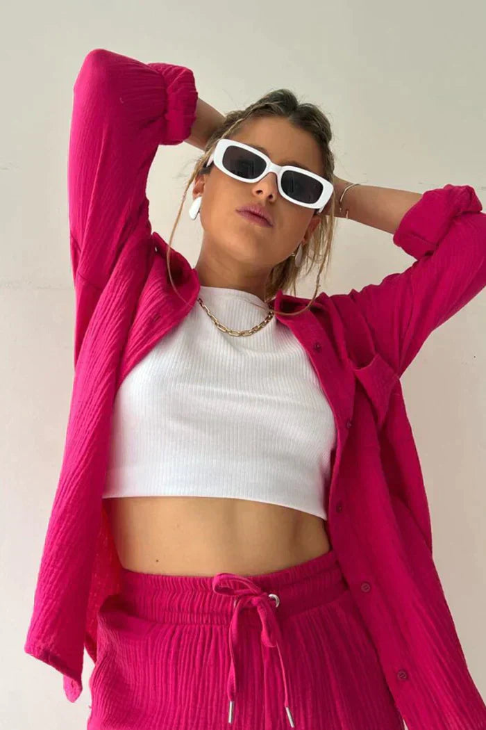LINNÉA Co-ord Set Dames | Stijlvolle Loungewear Look voor Lente en Zomer