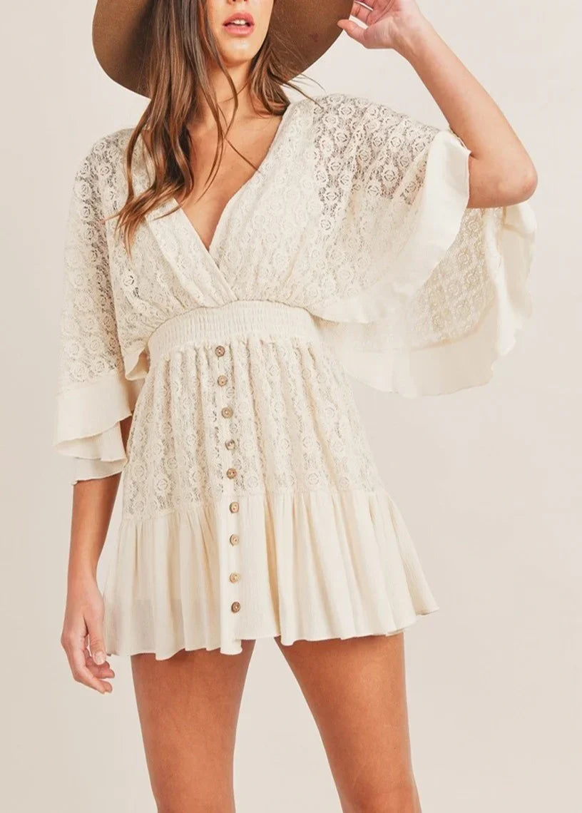 Dames Jumpsuit Feestelijk in Kant Boho Stijl voor Elegante Zomer Evenementen 2