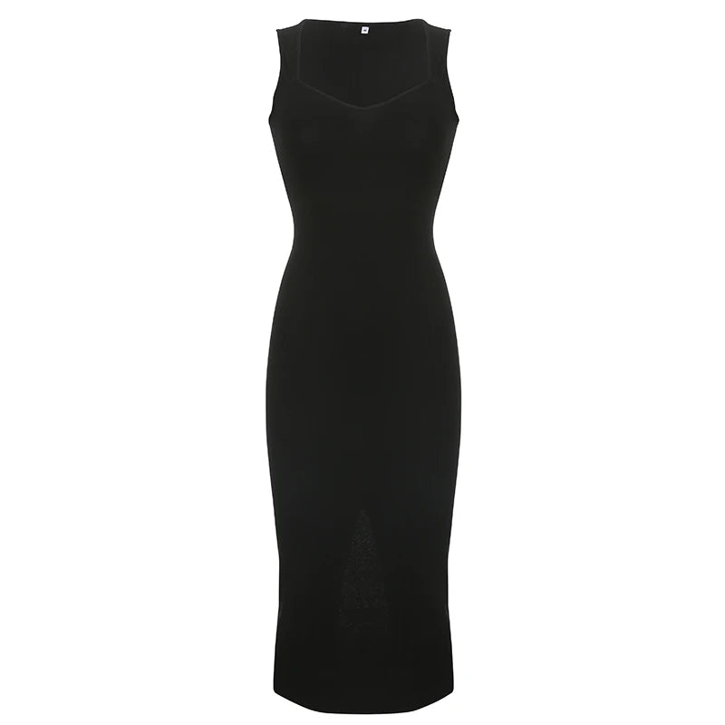 Dames Lange Jurk Mouwloos Koreaanse Stijl Zomer Maxi Jurk-1