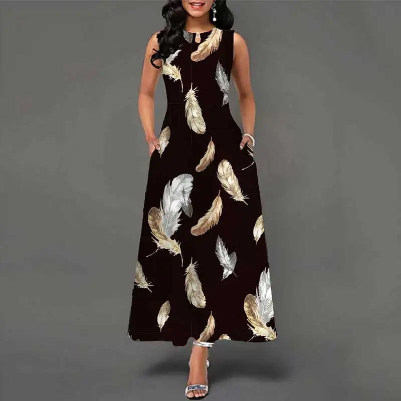Dames Lange Jurk Bohemian Stijl Bloemenprint voor Zomer-5