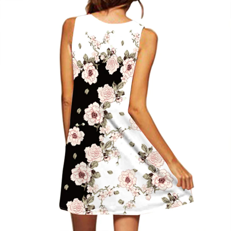 Dames Mouwloze V-hals Jurk - Elegant Zomerjurkje voor Casual en Formele Gelegenheden-3
