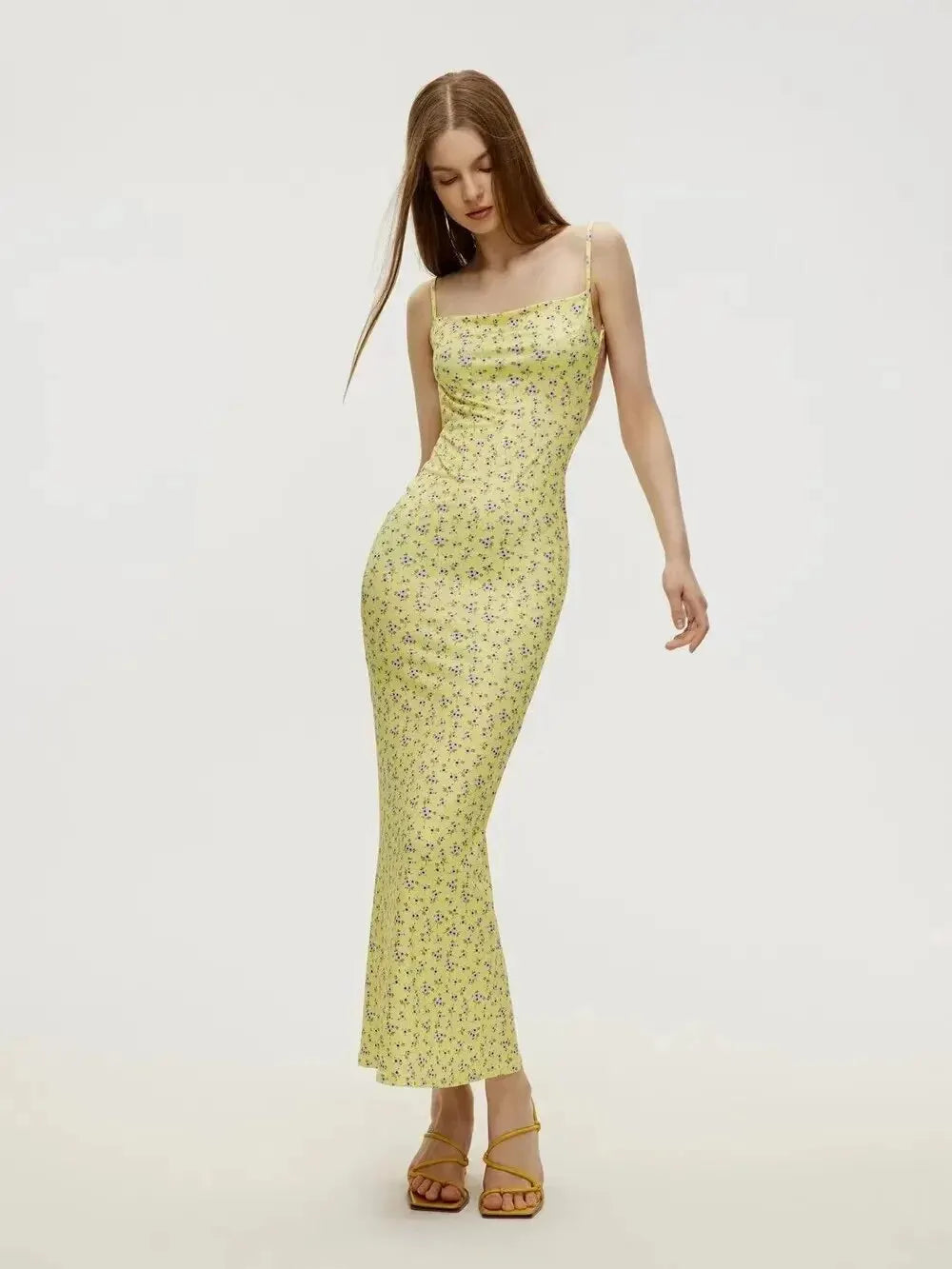 Dames Lange Bloemen Jurk - Sexy Rugloze Zomerjurk voor Diverse Gelegenheden-1