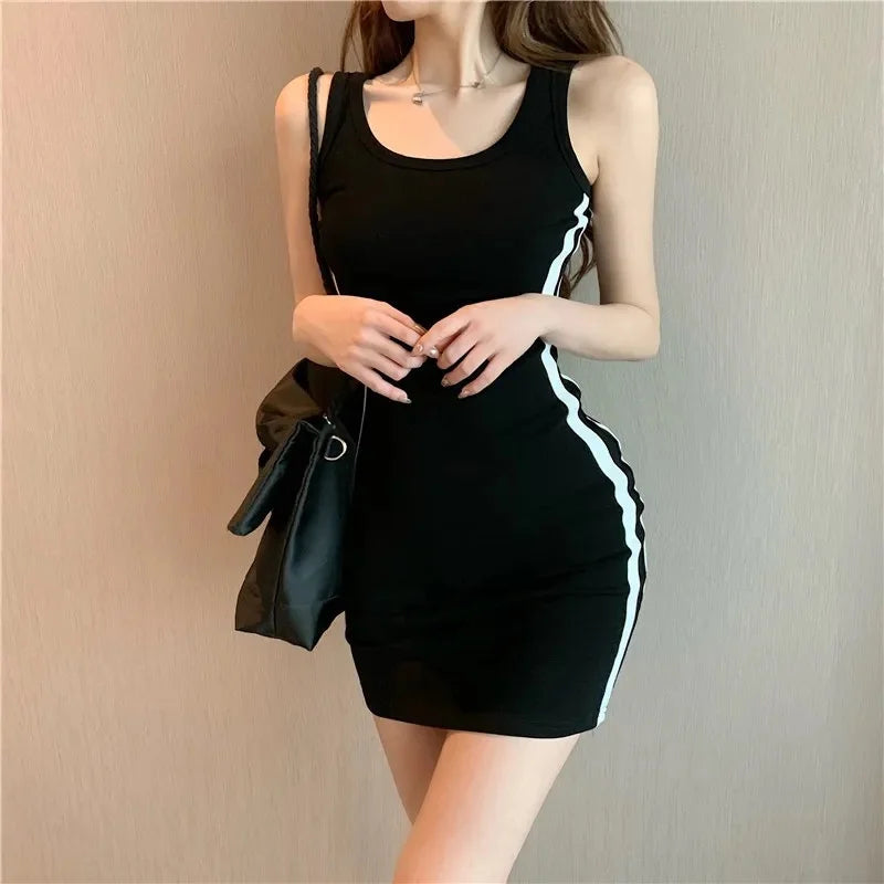 Dames Zomerjurk Spaghetti Band Casual Mouwloos Stretchmateriaal-3