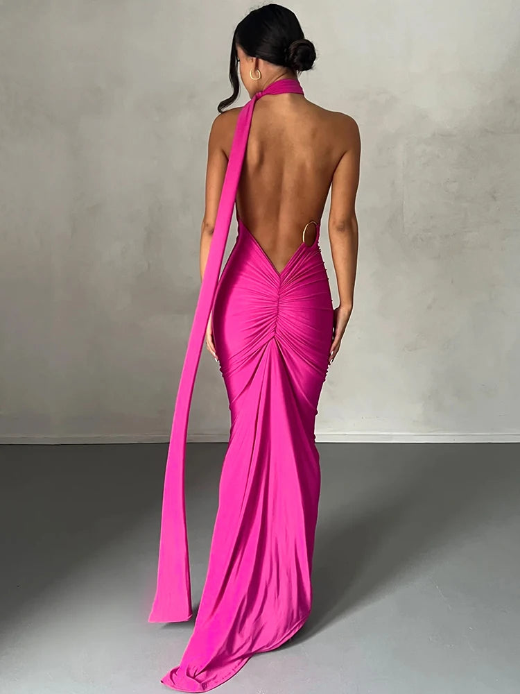 Variant image for Dames Maxi Jurk Zomer One Shoulder Ruched Sexy-32