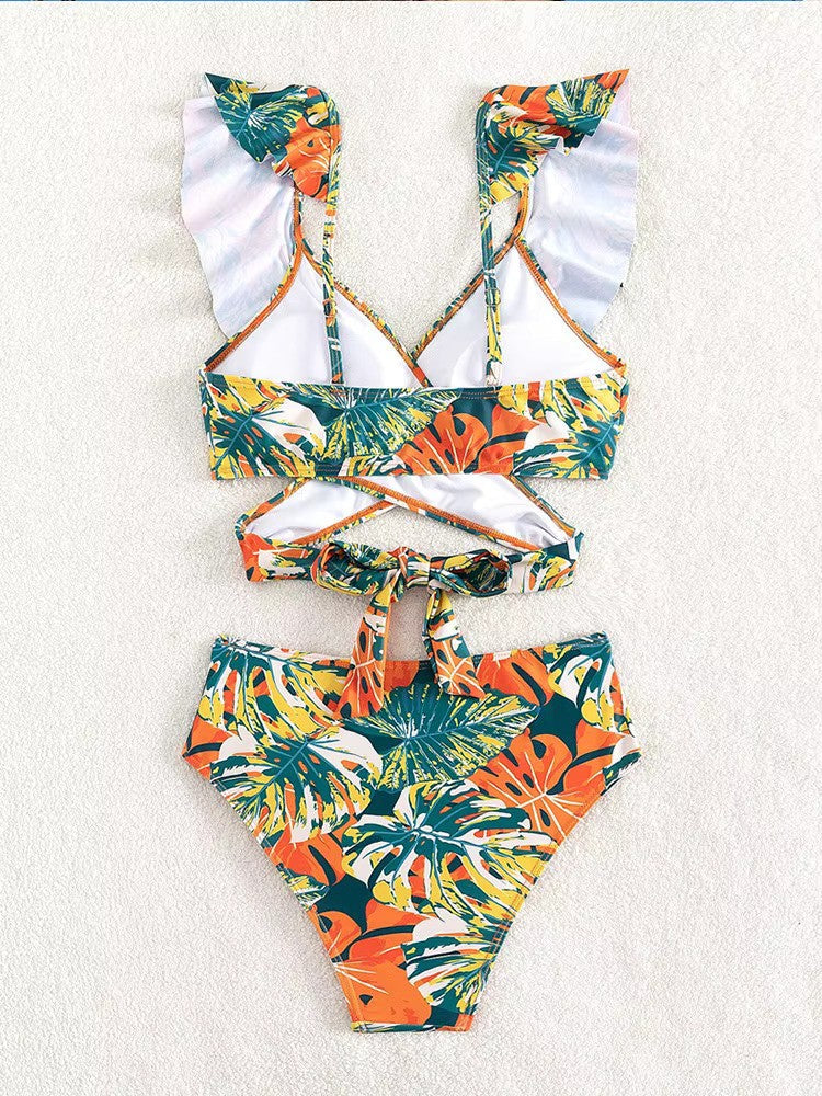 Dames Bikini Set Hoge Taille Trendy Print-5