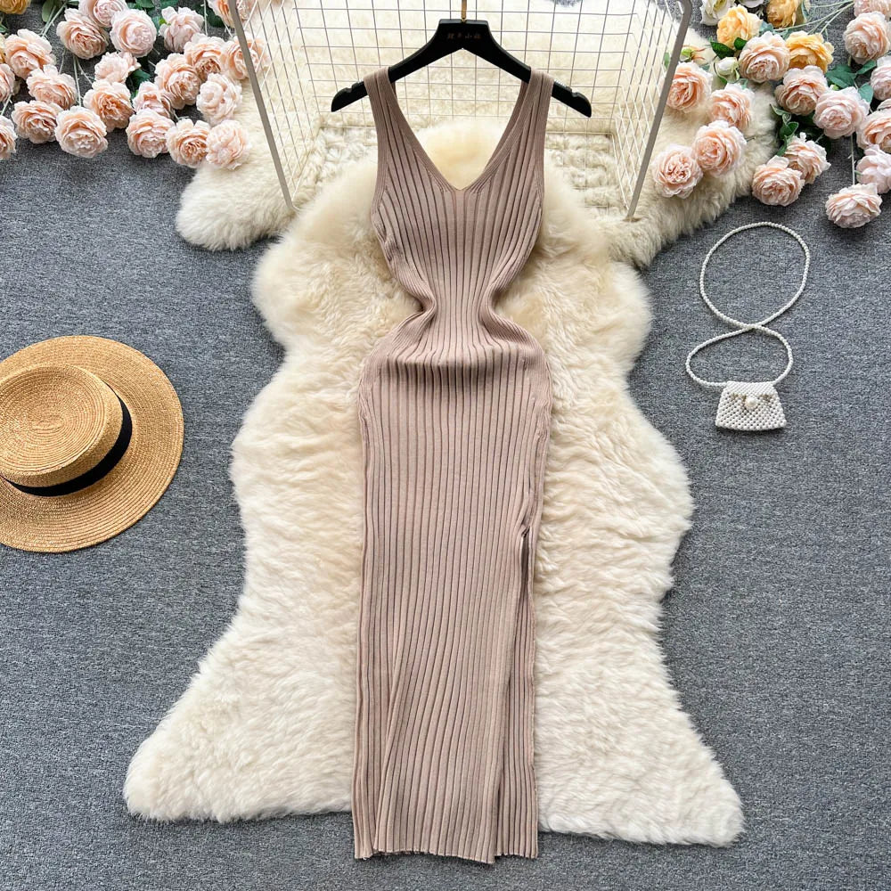 Variant image for Dames Lange Jurk Sexy Wrap Style met Split voor Casual en Formele Gelegenheden-6