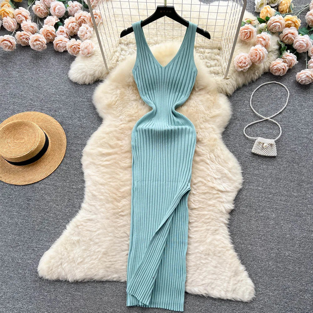 Variant image for Dames Lange Jurk Sexy Wrap Style met Split voor Casual en Formele Gelegenheden-2