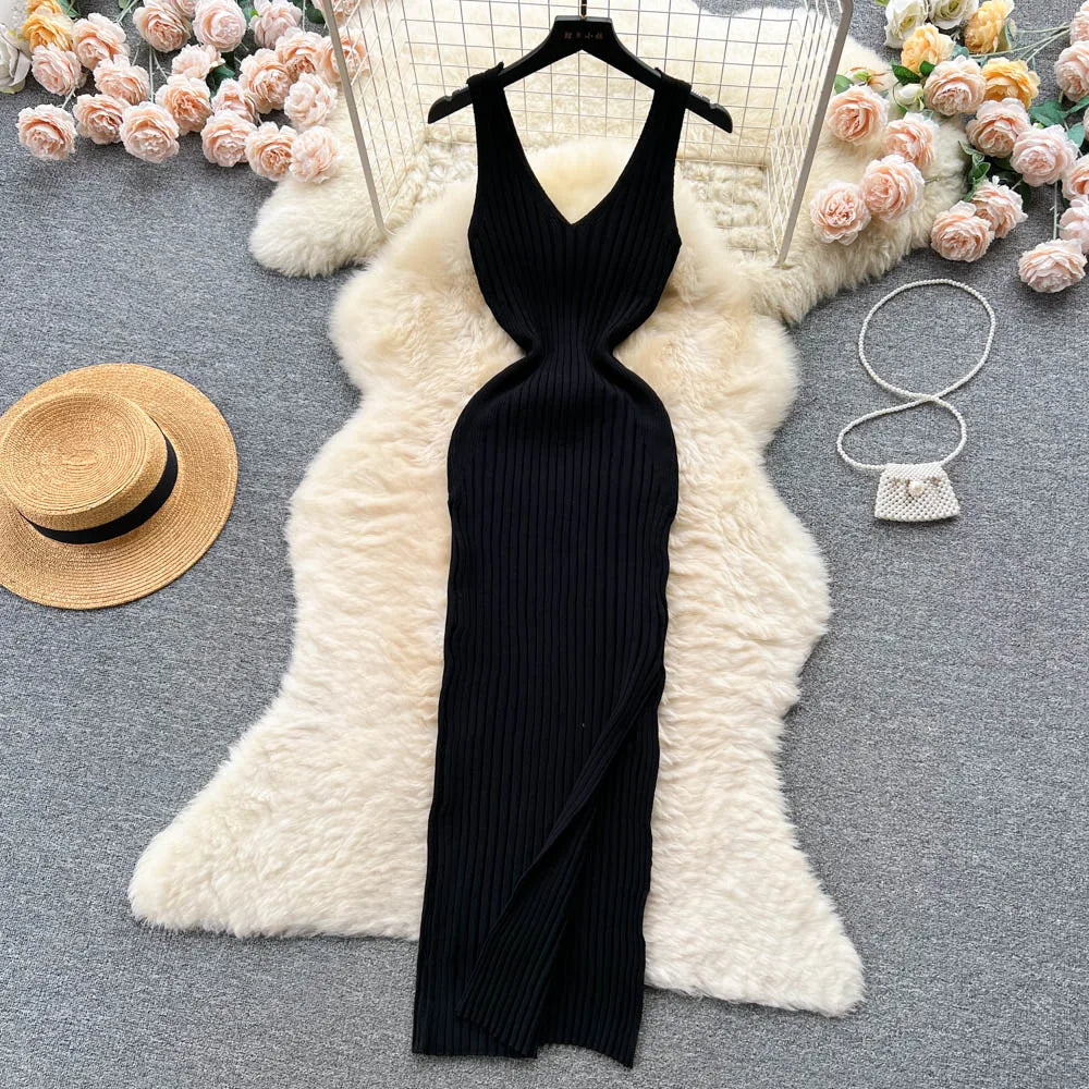 Dames Lange Jurk Sexy Wrap Style met Split voor Casual en Formele Gelegenheden-6