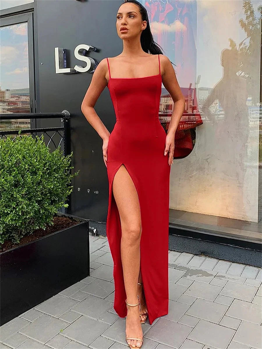 Dames Bodycon Jurk Zomerstijl met Spaghetti Bandjes-6