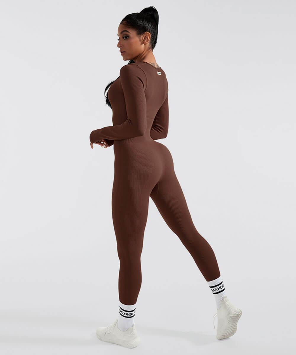 SOLANA – Ribbed seamless jumpsuit dames met lange mouwen | Sexy, comfy & sporty fit