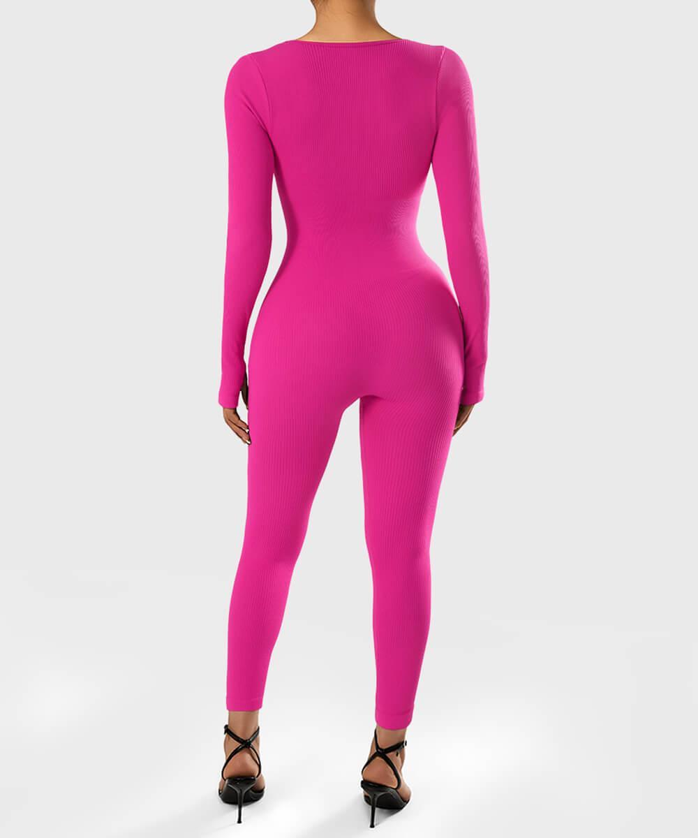 SOLANA – Ribbed seamless jumpsuit dames met lange mouwen | Sexy, comfy & sporty fit