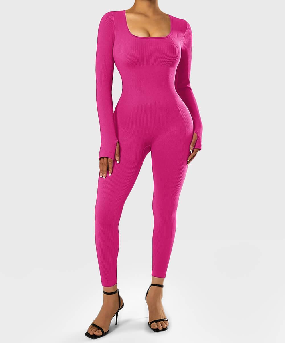 SOLANA – Ribbed seamless jumpsuit dames met lange mouwen | Sexy, comfy & sporty fit