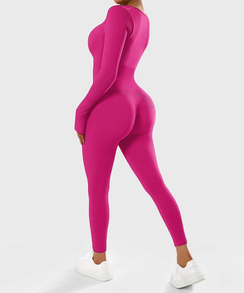 SOLANA – Ribbed seamless jumpsuit dames met lange mouwen | Sexy, comfy & sporty fit