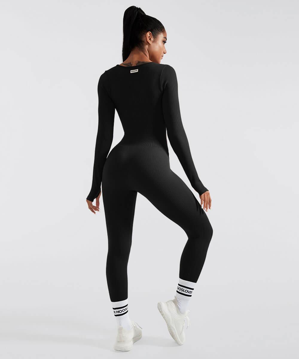 SOLANA – Ribbed seamless jumpsuit dames met lange mouwen | Sexy, comfy & sporty fit