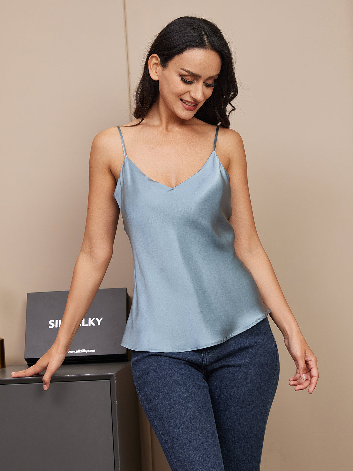 LUNA - Luxe Pure Zijde Camisole voor Sensuele Nachten