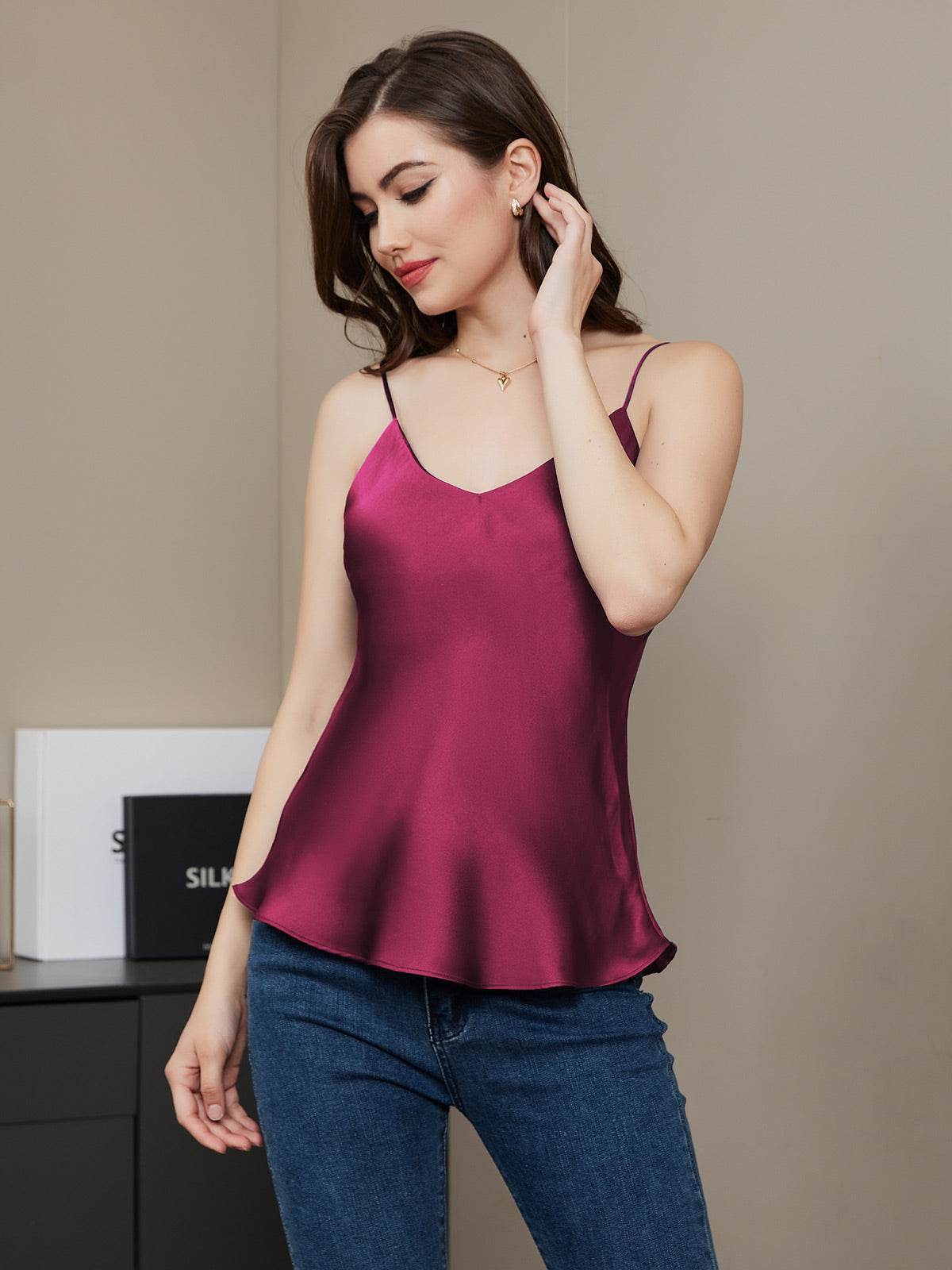 LUNA - Luxe Pure Zijde Camisole voor Sensuele Nachten