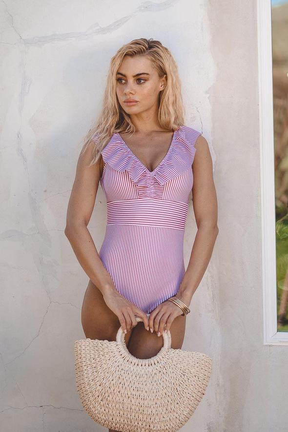 Dames Badpak Retro Gestreept Stijl voor Strand en Zwembad-6