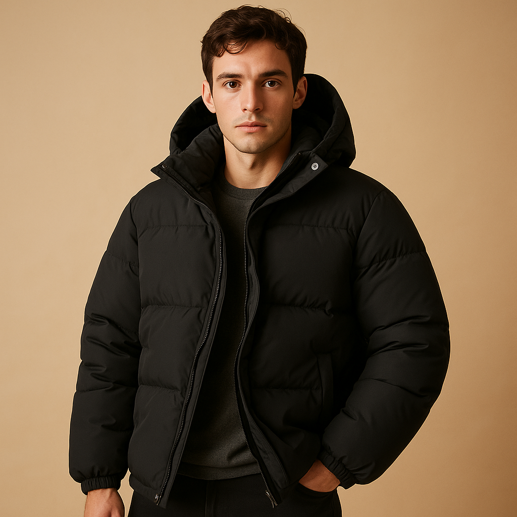 Heren Pufferjas met Capuchon – Waterafstotende & Isolerende Jas voor Herfst en Winter