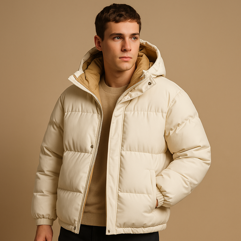 Heren Pufferjas met Capuchon – Waterafstotende & Isolerende Jas voor Herfst en Winter