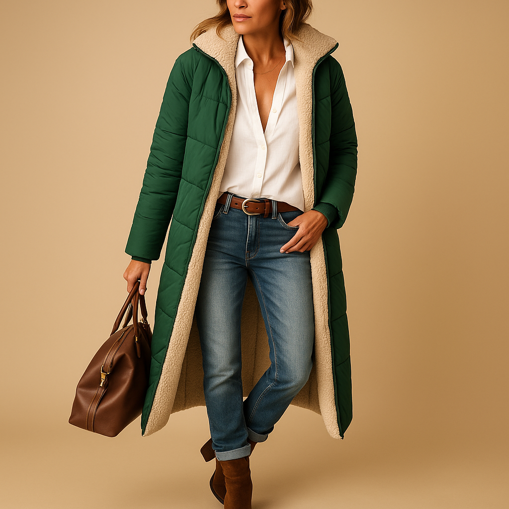 Lange Winterjas Dames – Warme Gewatteerde Jas met Stijlvolle Pasvorm | Perfect voor Herfst & Winter